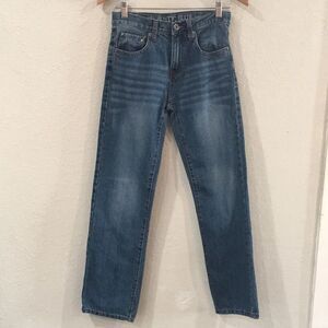 Rustic Blue Boy Sz 16 Jeans Blue Straight Leg Denim 100% Cotton Adjustable Waist